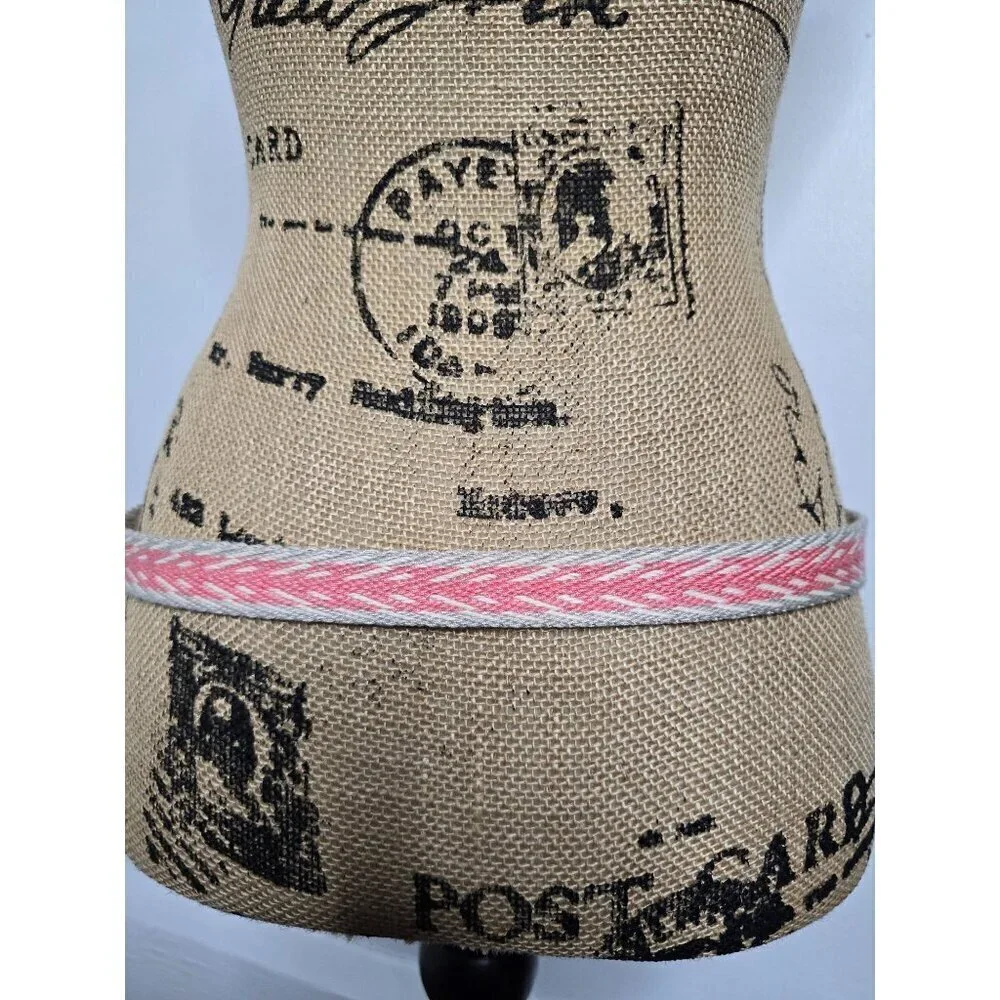 Women's Pink Chevron Fabric Woven Belt